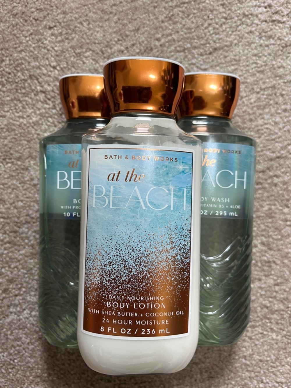 Bath & Body Works At the Beach 8oz Body Lotion & 2- 10oz Body Wash Bundle
